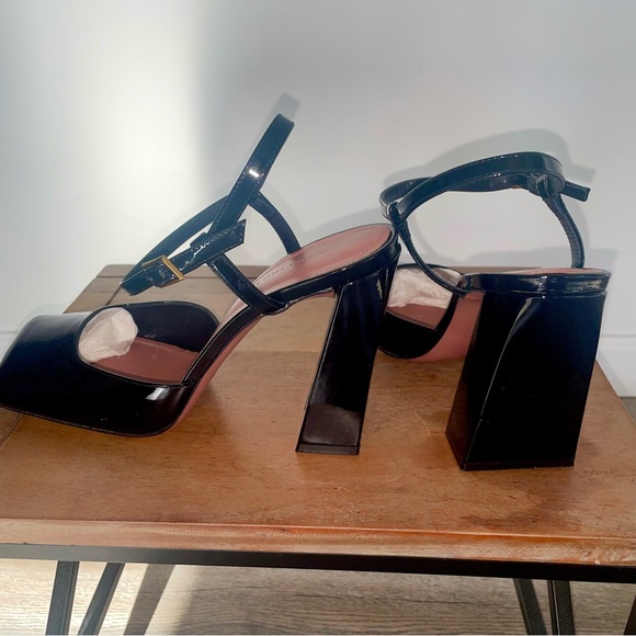 Amina Muaddi Charlotte 95MM Patent Leather Pumps - Picture 2 of 6